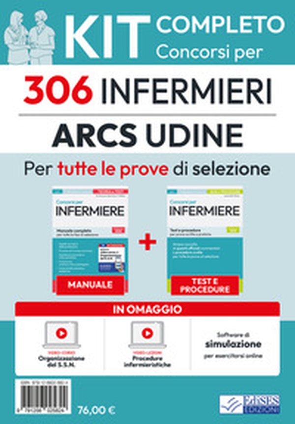 Kit completo del concorso per 306 Infermieri SSR Friuli-Venezia Giulia. Manuale, test, software, video-lezioni procedure infermieristiche - Librerie.coop