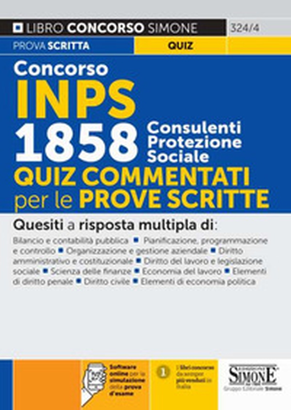 Concorso INPS 1858 consulenti di protezione sociale. Quiz commentati per le prove scritte - Librerie.coop Concorso INPS 1858 consulenti di protezione sociale. Quiz commentati per le prove scritte - Librerie.coop