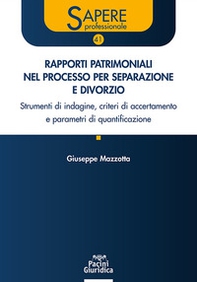 Rapporti patrimoniali nel processo per separazione e divorzio. Strumenti di indagine, criteri di accertamento e parametri di quantificazione - Librerie.coop