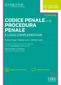 Codice penale e di procedura penale e leggi complementari. Top 2026 - Vol. 2 - Librerie.coop