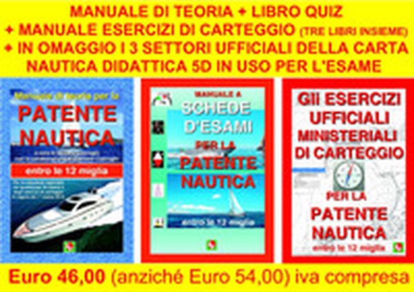 Manuale di teoria per la patente nautica. Entro le 12 miglia-Manuale a schede d'esami per la patente nautica entro le 12 miglia-Gli esercizi ufficiali ministeriali di carteggio per la patente nautica entro le 12 miglia - Librerie.coop Manuale di teoria per la patente nautica. Entro le 12 miglia-Manuale a schede d'esami per la patente nautica entro le 12 miglia-Gli esercizi ufficiali ministeriali di carteggio per la patente nautica entro le 12 miglia - Librerie.coop