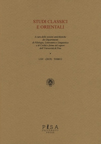 Studi classici orientali - Vol. 65\1 - Librerie.coop