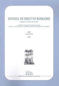 Rivista di diritto romano. Nuova serie - Vol. 25 - Librerie.coop