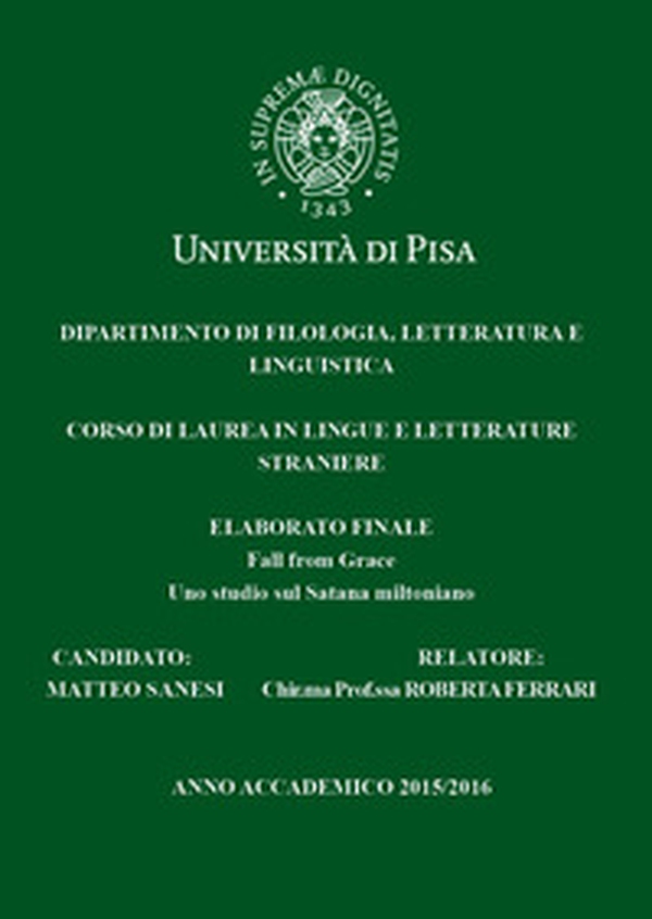 Fall from Grace. Uno studio sul Satana miltoniano - Librerie.coop Fall from Grace. Uno studio sul Satana miltoniano - Librerie.coop