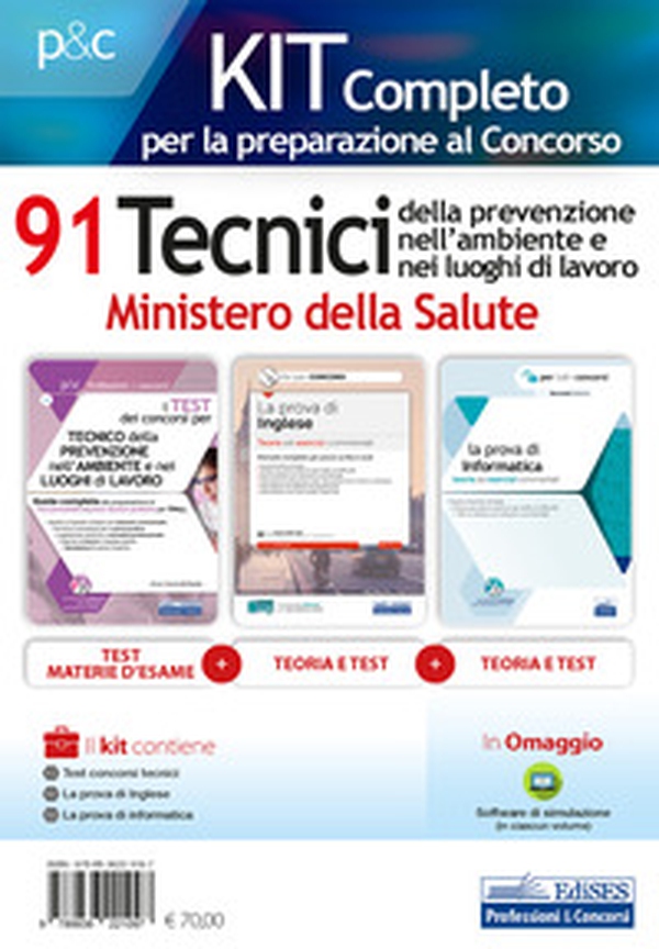Kit completo per la preparazione al concorso 91 tecnici della prevenzione nell'ambiente e nei luoghi di lavoro. Ministero della Salute: I test dei concorsi per tecnico della prevenzione nell'ambiente e nei luoghi di lavoro-La prova di inglese-La prova di - Librerie.coop Kit completo per la preparazione al concorso 91 tecnici della prevenzione nell'ambiente e nei luoghi di lavoro. Ministero della Salute: I test dei concorsi per tecnico della prevenzione nell'ambiente e nei luoghi di lavoro-La prova di inglese-La prova di - Librerie.coop