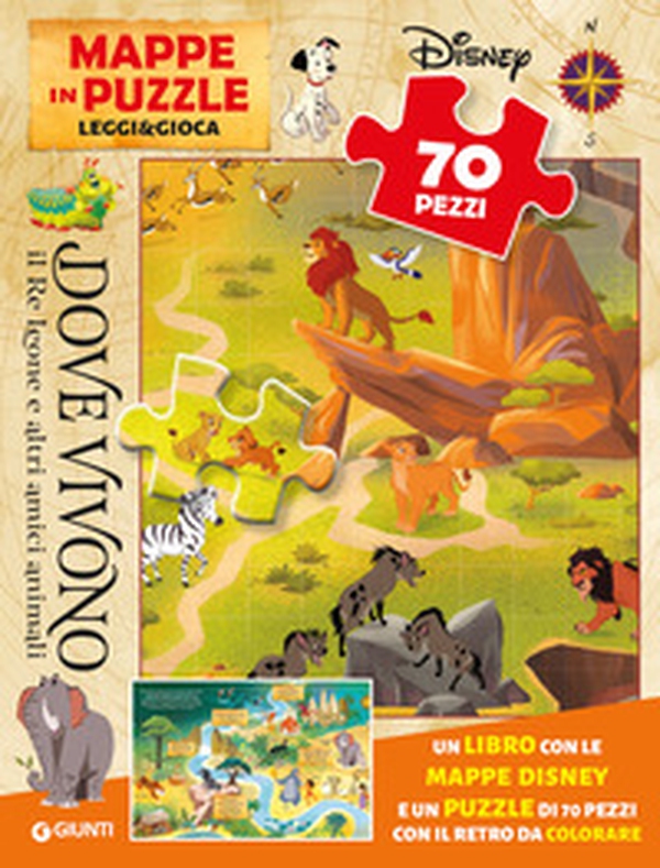 Dove vivono il Re Leone e altri amici animali. Mappe in puzzle. Leggi&Gioca - Librerie.coop Dove vivono il Re Leone e altri amici animali. Mappe in puzzle. Leggi&Gioca - Librerie.coop