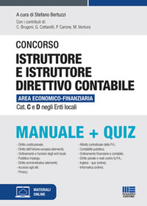 Concorso istruttore e istruttore direttivo contabile Area economico-finanziaria Cat. C e D negli Enti locali. Manuale + quiz - Librerie.coop Concorso istruttore e istruttore direttivo contabile Area economico-finanziaria Cat. C e D negli Enti locali. Manuale + quiz - Librerie.coop