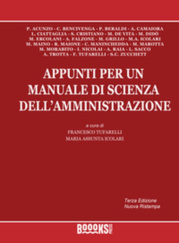 Appunti per un manuale di scienza dell'amministrazione - Librerie.coop