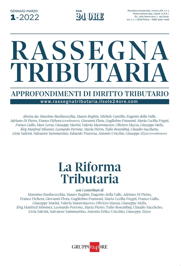 Rassegna Tributaria 1/2022. La riforma tributaria - Librerie.coop Rassegna Tributaria 1/2022. La riforma tributaria - Librerie.coop