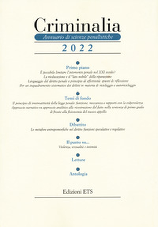 Criminalia. Annuario di scienze penalistiche - Librerie.coop Criminalia. Annuario di scienze penalistiche - Librerie.coop