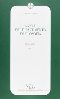 Annali del Dipartimento di filosofia dell'Università degli studi di Firenze. Nuova serie (1995) - Librerie.coop