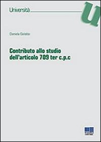 Contributo allo studio dell'articolo 709 ter c.p.c. - Librerie.coop
