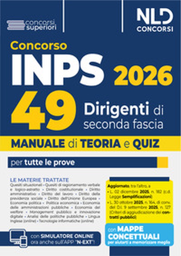 Concorso Inps per 49 dirigenti. Manuale con teoria e quiz 2026 - Librerie.coop