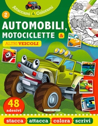 Automobili e Motociclette. Attaccami e colorami. Con adesivi - Librerie.coop