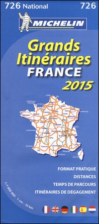France. Grands itinéraires-France route planning. 2015 1:1.000.000 - Librerie.coop