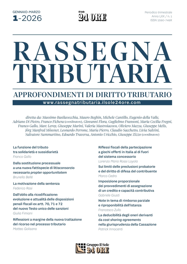 RASSEGNA TRIBUTARIA 1/2026 - Librerie.coop
