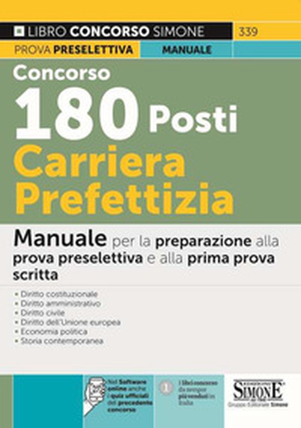 Concorso 180 posti carriera prefettizia. Manuale per la preparazione alla prova preselettiva e alla prima prova scritta - Librerie.coop Concorso 180 posti carriera prefettizia. Manuale per la preparazione alla prova preselettiva e alla prima prova scritta - Librerie.coop