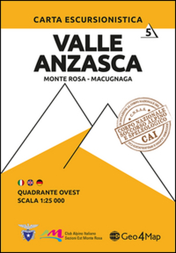 105 Valle Anzasca quadrante Ovest. Carta escursionistica 1:25.000 - Vol. 6 - Librerie.coop