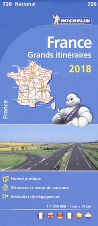 France. Route planning. Grands itinéraires 2018 1:1.000.000 - Librerie.coop