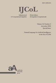 IJCoL - Italian Journal of Computational Linguistics vol. 10, n. 2 december 2024 Special Issue - Librerie.coop IJCoL - Italian Journal of Computational Linguistics vol. 10, n. 2 december 2024 Special Issue - Librerie.coop