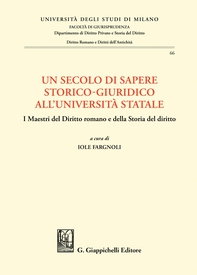 Un secolo di sapere storico-giuridico all' Università Statale - e-Book - Librerie.coop