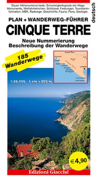 Cinque terre. Plan. Wanderweg-Führer. 185 Wanderwege, Maßtab 1:25.000 - Librerie.coop