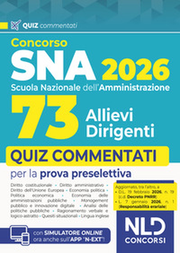 Concorso SNA 2026 per 73 allievi dirigenti. Quiz commentati per la prova preselettiva - Librerie.coop
