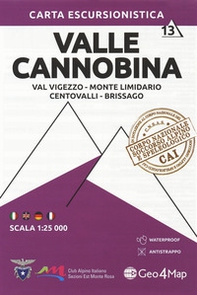 Carta escursionistica Valle Cannobina. Scala 1:25.000. Ediz. italiana, inglese, tedesca e francese - Librerie.coop