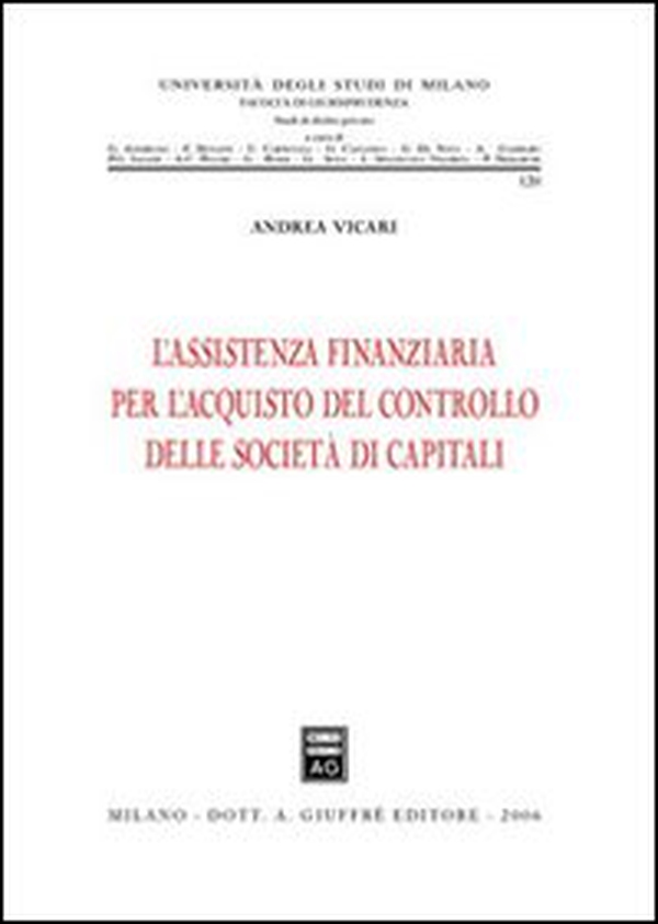 L'assistenza finanziaria per l'acquisto del controllo delle società di capitali - Librerie.coop