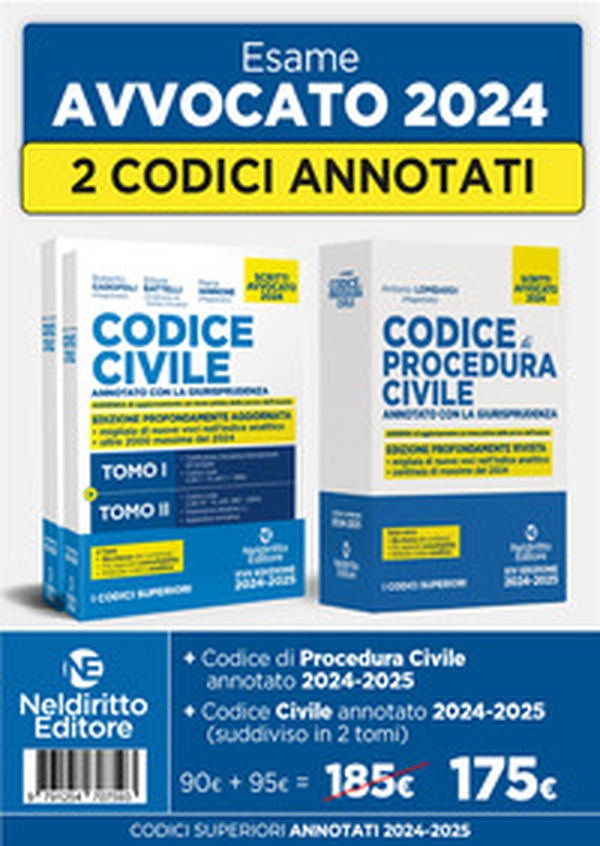 Kit Codice civile + Procedura civile annotato con la giurisprudenza per l'esame di avvocato 2024 - Librerie.coop Kit Codice civile + Procedura civile annotato con la giurisprudenza per l'esame di avvocato 2024 - Librerie.coop