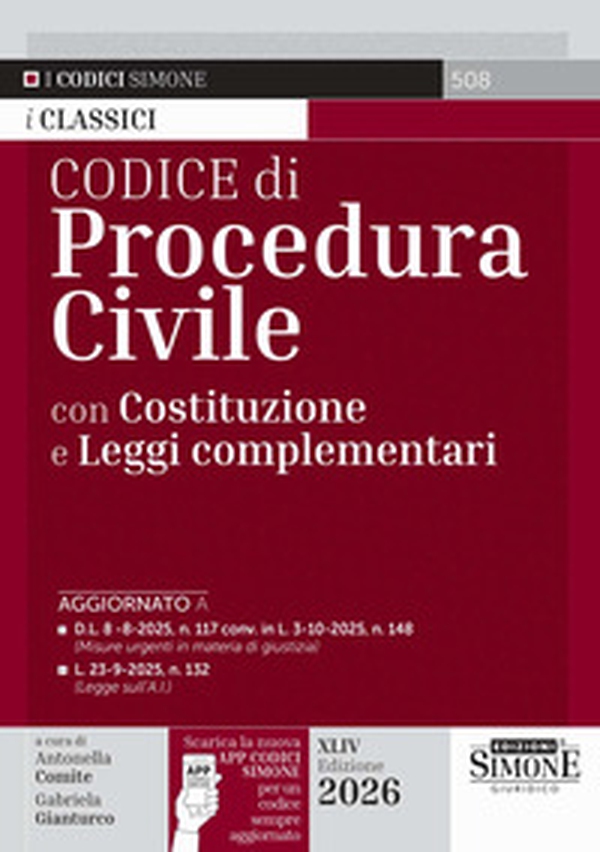 Codice di procedura civile con Costituzione e leggi complementari - Librerie.coop