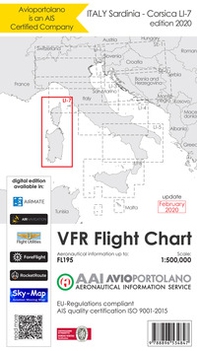 Avioportolano. VFR flight chart LI 7 Italy Sardinia-Corsica. ICAO annex 4 - EU-Regulations compliant. Ediz. italiana e inglese - Librerie.coop