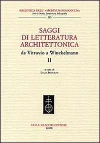 Saggi di letteratura architettonica, da Vitruvio a Winckelmann - Vol. 2 - Librerie.coop