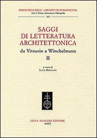 Saggi di letteratura architettonica, da Vitruvio a Winckelmann - Vol. 2 - Librerie.coop Saggi di letteratura architettonica, da Vitruvio a Winckelmann - Vol. 2 - Librerie.coop