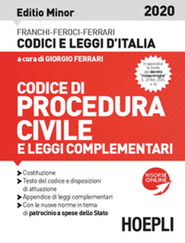 Codice procedura civile e leggi complementari 2020. Editio minor - Librerie.coop Codice procedura civile e leggi complementari 2020. Editio minor - Librerie.coop