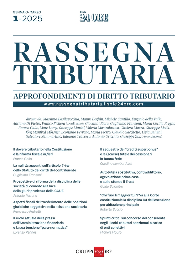 Rassegna Tributaria 1/2025 - Librerie.coop Rassegna Tributaria 1/2025 - Librerie.coop
