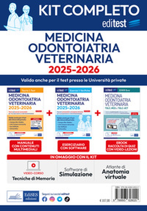 Kit completo EdiTEST Medicina, Odontoiatria, Veterinaria 2025-2026 - Librerie.coop
