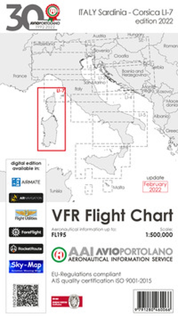 Avioportolano. VFR flight chart LI 7 Italy Sardinia-Corsica. ICAO annex 4 - EU-Regulations compliant. Ediz. italiana e inglese - Librerie.coop Avioportolano. VFR flight chart LI 7 Italy Sardinia-Corsica. ICAO annex 4 - EU-Regulations compliant. Ediz. italiana e inglese - Librerie.coop