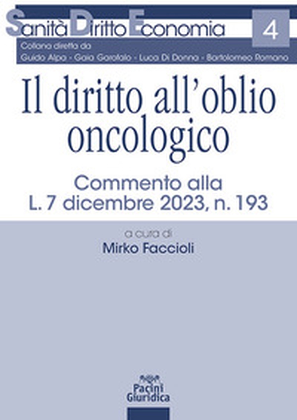 Il diritto all'oblio oncologico. Commento alla L. 7 dicembre 2023, n. 193 - Librerie.coop Il diritto all'oblio oncologico. Commento alla L. 7 dicembre 2023, n. 193 - Librerie.coop