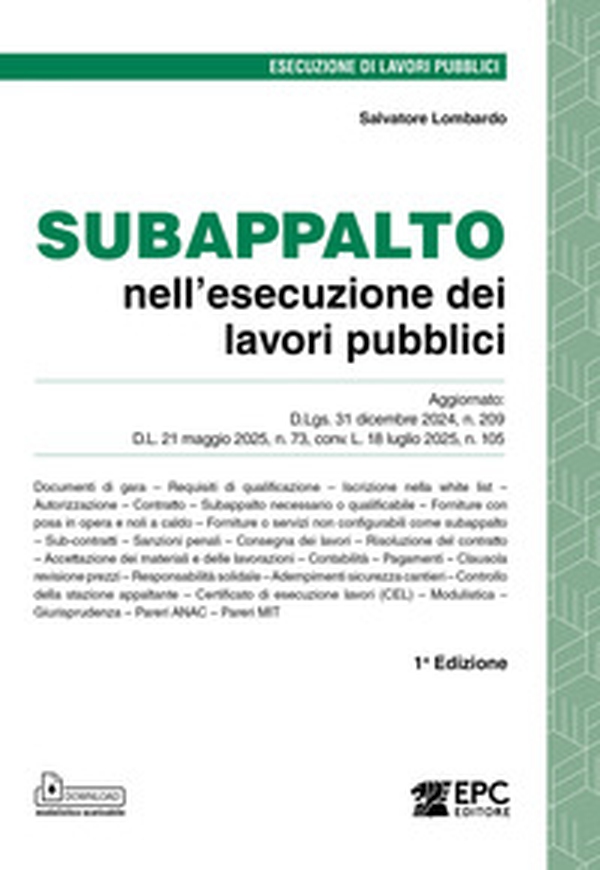 Subappalto nell'esecuzione dei lavori pubblici - Librerie.coop