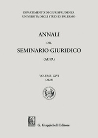 Annali del seminario giuridico dell'università di Palermo - Vol. 65 - Librerie.coop