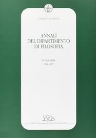 Annali del Dipartimento di filosofia dell'Università degli studi di Firenze. Nuova serie - Librerie.coop