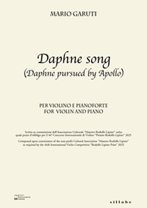 Daphne song (Daphne pursued by Apollo). Per violino e pianoforte-For violin and piano - Librerie.coop
