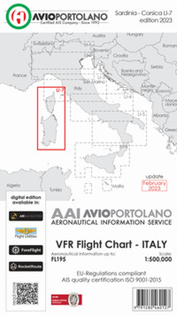 Avioportolano. VFR flight chart LI 7 Italy Sardinia-Corsica. ICAO annex 4 - EU-Regulations compliant. Ediz. italiana e inglese - Librerie.coop Avioportolano. VFR flight chart LI 7 Italy Sardinia-Corsica. ICAO annex 4 - EU-Regulations compliant. Ediz. italiana e inglese - Librerie.coop