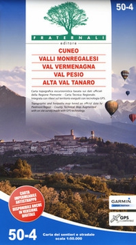 Carta n. 50-4. Cuneo, Valli Monregalesi, Val Vermegnana, Val Pesio, Alta Val Tanaro. Carta dei sentieri e stradale 1:50.000. Adatto a GPS - Librerie.coop