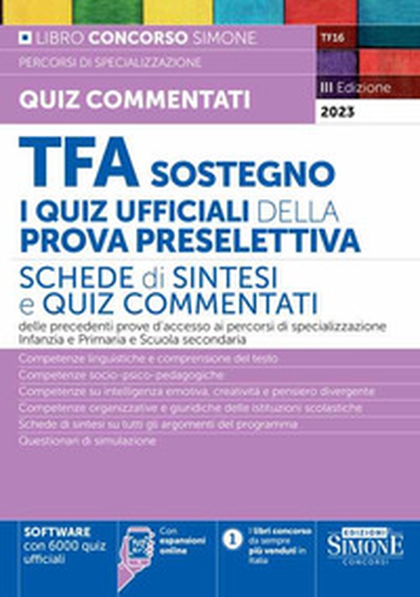 TFA sostegno. La prova scritta. Quesiti svolti per la prova scritta dei percorsi di specializzazione per il sostegno Infanzia e Primaria e Scuole Secondarie - Librerie.coop TFA sostegno. La prova scritta. Quesiti svolti per la prova scritta dei percorsi di specializzazione per il sostegno Infanzia e Primaria e Scuole Secondarie - Librerie.coop