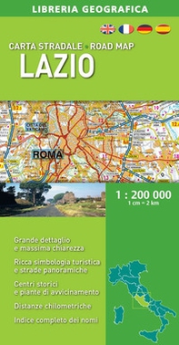 Lazio. Carta stradale 1:200.000 - Librerie.coop