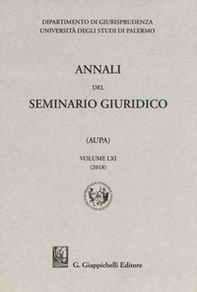 Annali del seminario giuridico dell'università di Palermo - Librerie.coop