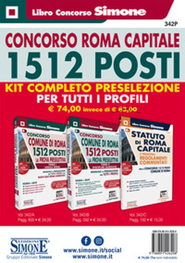 Concorso Roma Capitale. 1512 posti. Kit completo preselezione per tutti i profili - Librerie.coop Concorso Roma Capitale. 1512 posti. Kit completo preselezione per tutti i profili - Librerie.coop