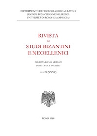 Rivista di studi bizantini e neoellenici - Vol. 25 - Librerie.coop